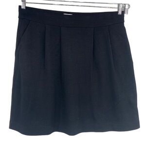 J. Jill A-Line Skirt Womens Size Large Black Pleated Front Stretch Pull-on Mini